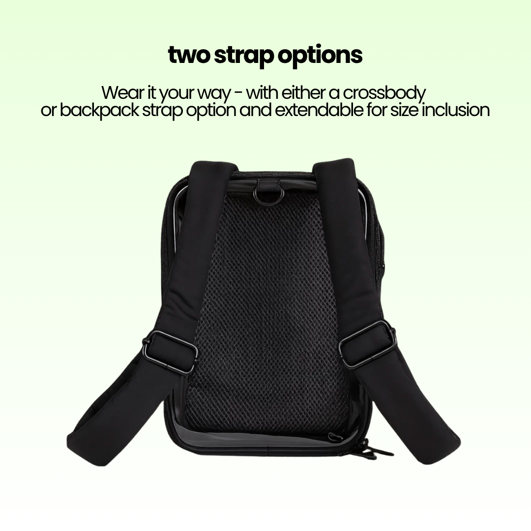 Two strap options: crossbody or backpack