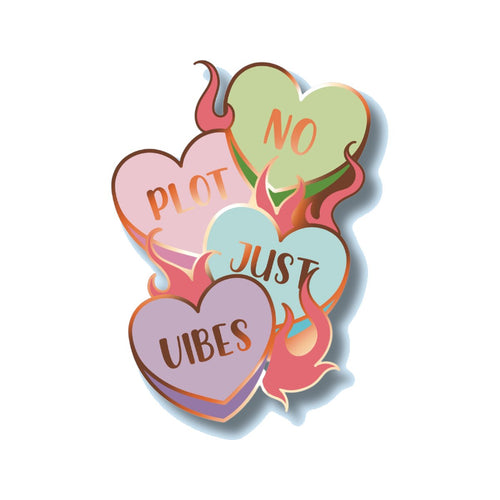 No Plot Just Spice Enamel Pin on a white background