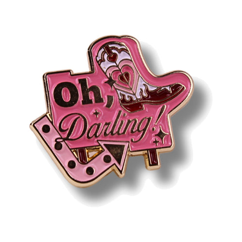 Oh Darlin' Enamel Pin on a white background