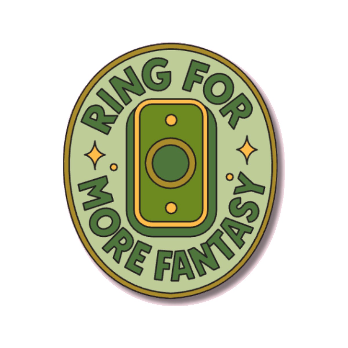 Ring for More Fantasy Enamel Pin on a white background