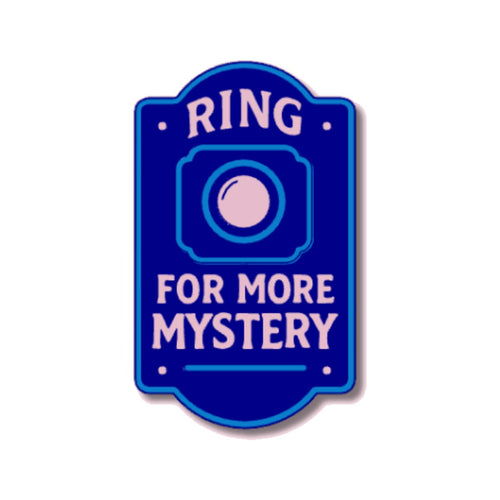 Ring for More Mystery Enamel Pin on a white background
