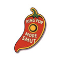 Ring for More Smut Enamel Pin on a white background